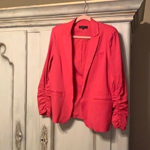 COPY - Anthropologie Hot Pink Ruched Sleeve Blazer